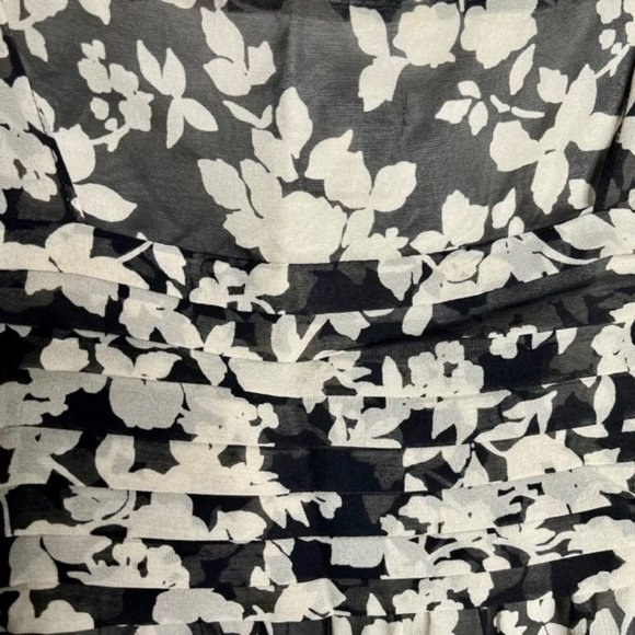 Ann Taylor Floral Black/Tan Silk Slip Dress w/Tuck and Knot Details - 6 - Picture 8 of 11